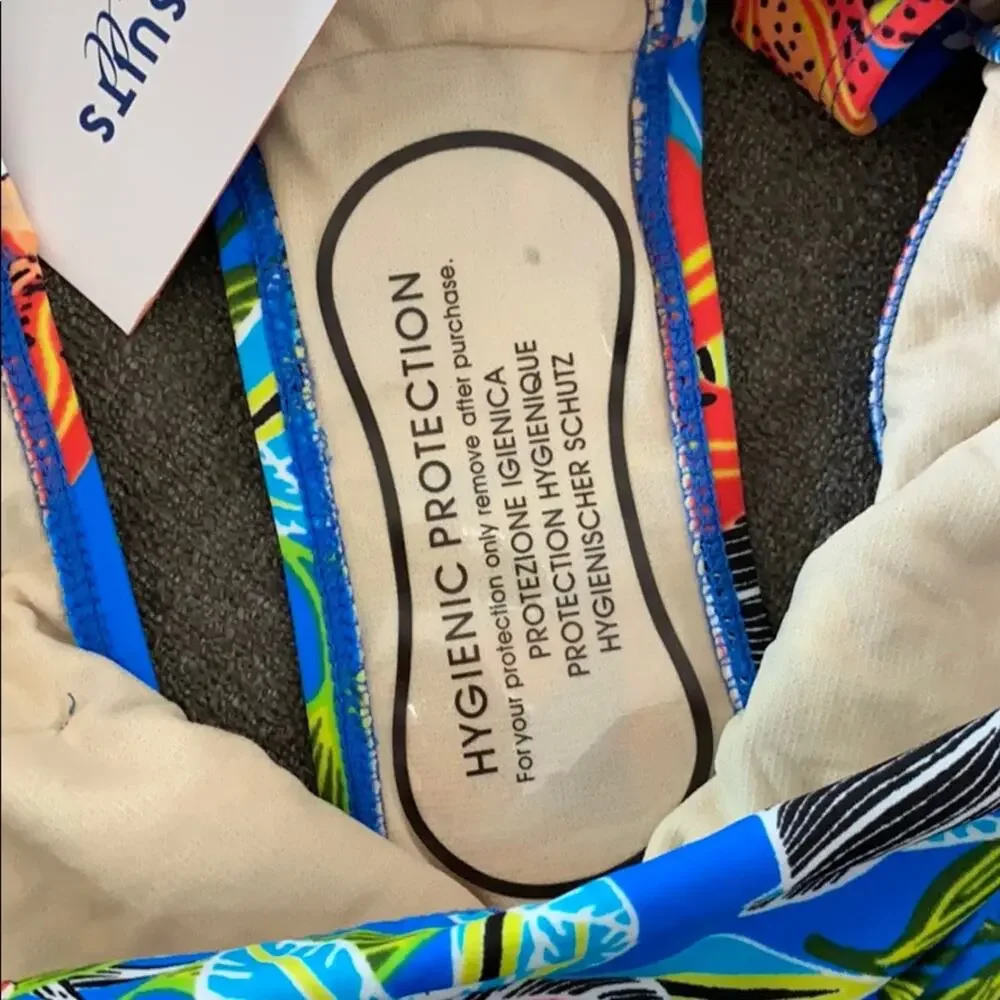 SWIMSUITS FOR ALL Blue Hawaiian foldover brief